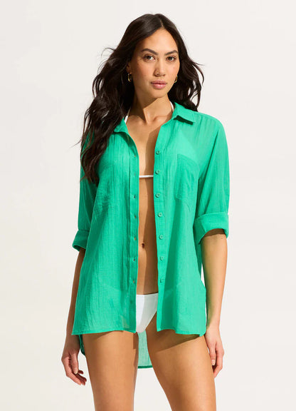 Seafolly Women's Breeze Beach Shirt - Jade