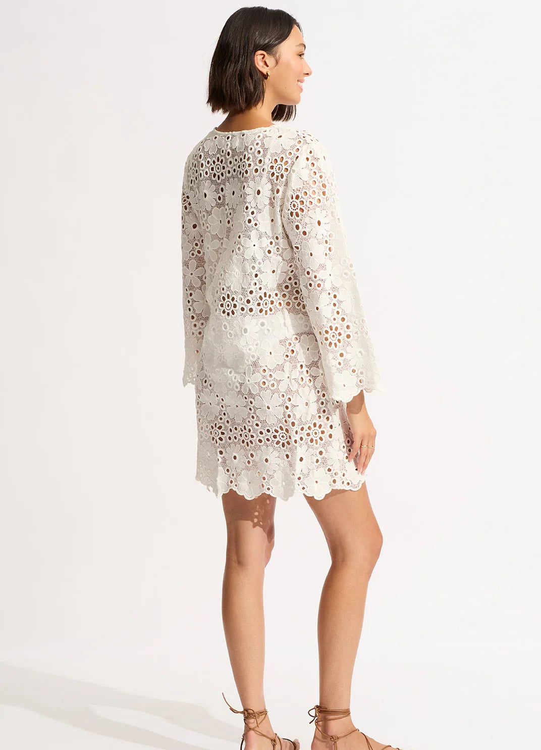 Seafolly Women's Crochet Kaftan - White