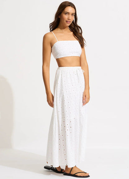 Seafolly Women's Broderie Maxi Skirt - White