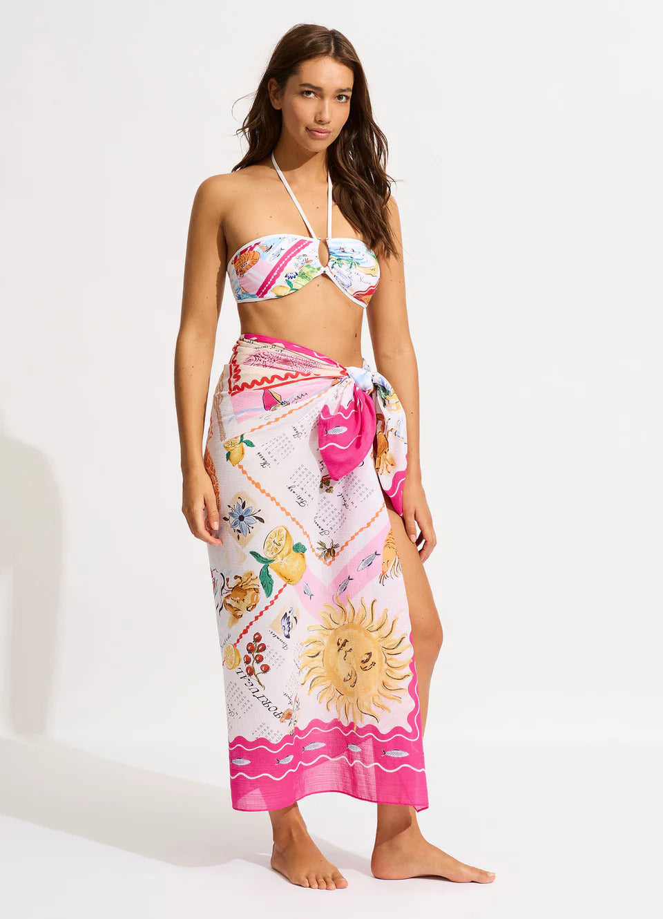 Seafolly Women's Wish You Were Here Sarong - Fuchsia Rose