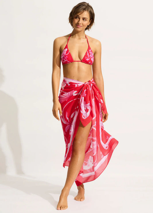 Seafolly Women's Ahoy Sarong - Chilli Red