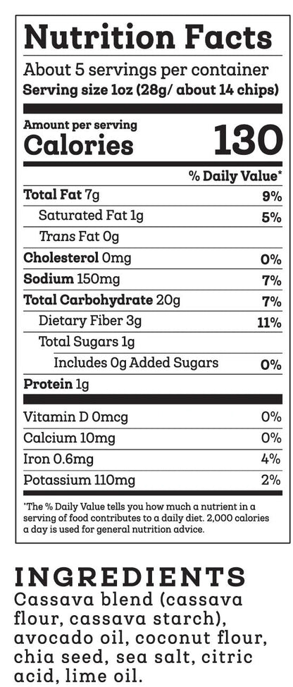 Siete Foods Lime Grain Free Tortilla Chips 5 oz - 6 Bags