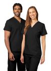 Adar Unisex V Neck Tunic 1 Pocket - Black - Burgundy - Ceil Blue