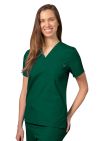 Adar Unisex V Neck Tunic 1 Pocket - Hunter Green - Khaki - Navy