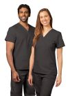 Adar Unisex V Neck Tunic 1 Pocket - Pewter - Regal Blue - Royal Blue