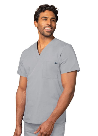 Adar Unisex V Neck Tunic 1 Pocket - Silver Gray - Teal Blue - White