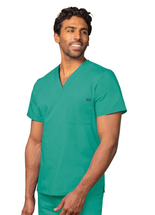 Adar Unisex V Neck Tunic 1 Pocket - Surgical Green