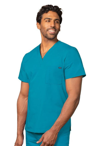 Adar Unisex V Neck Tunic 1 Pocket - Silver Gray - Teal Blue - White