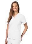 Adar Unisex V Neck Tunic 1 Pocket - Silver Gray - Teal Blue - White
