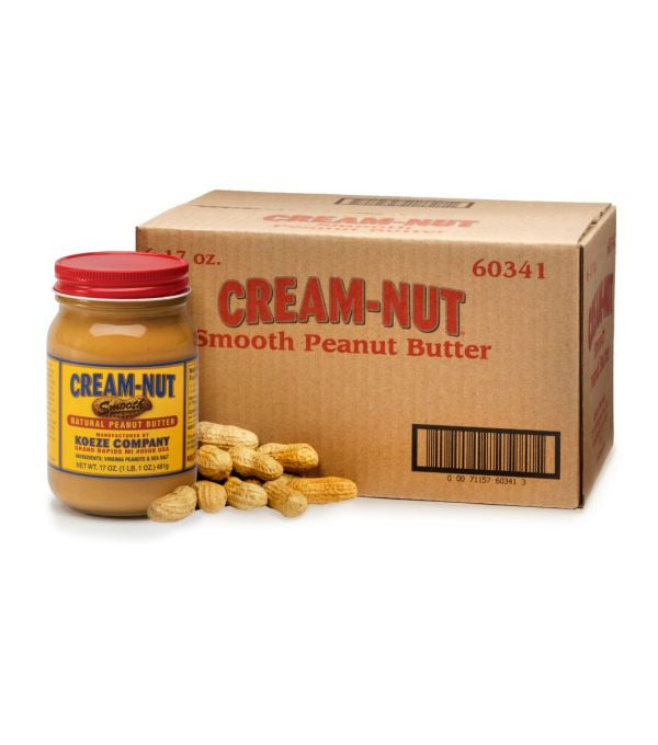 Koeze Case of Cream Nut Natural Smooth Peanut Butter - (6 Jars)