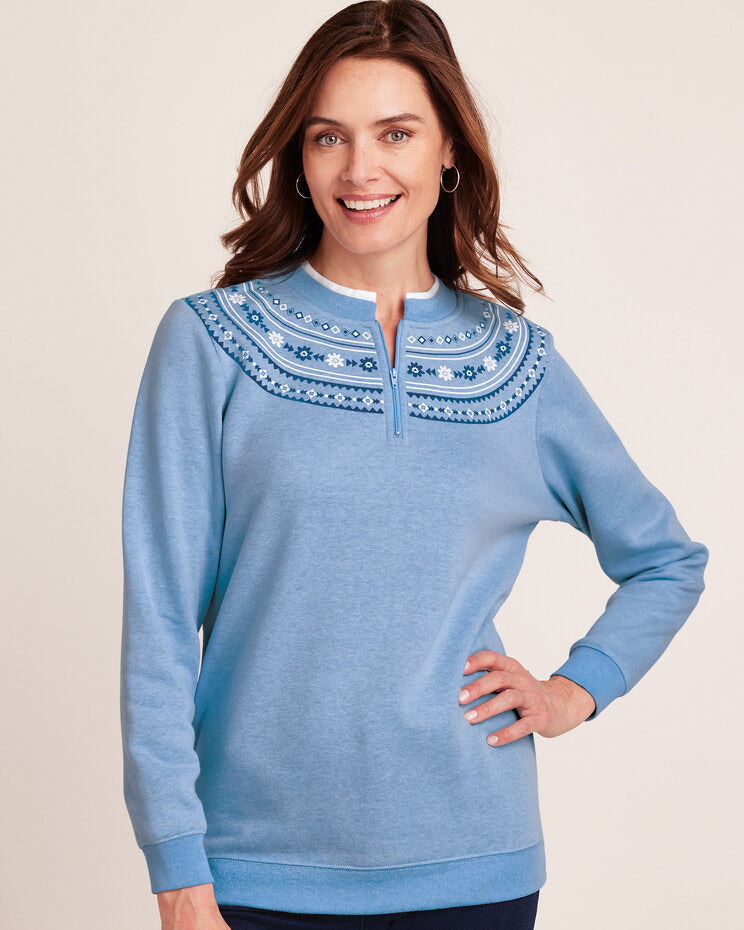 Blair Women's Printed Yoke Sweatshirt 1