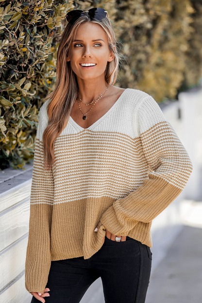 Cupshe Striped Colorblock Drop Sleeve Sweater (x2)