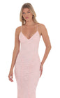 Lucy In The Sky Lace V-Neck Mermaid Dress in Pink