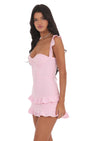 Lucy In The Sky Ruffle Corset Dress in Pink