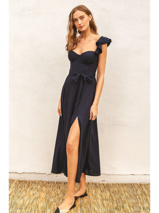 Ruby & Jenna Women's Bustier Ruffle Dress