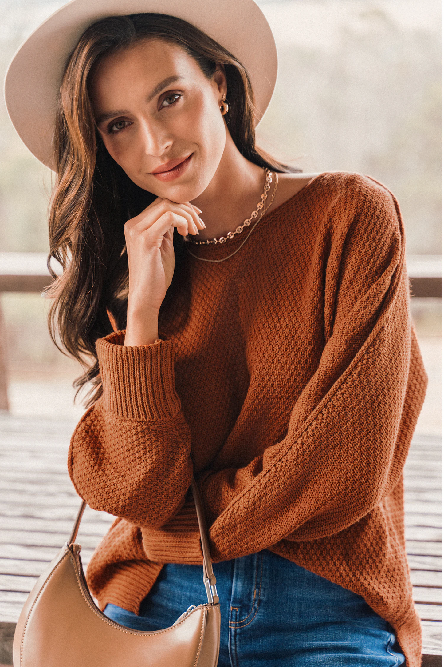 Cupshe Neutral Split Hem Relaxed Sweater (x2)