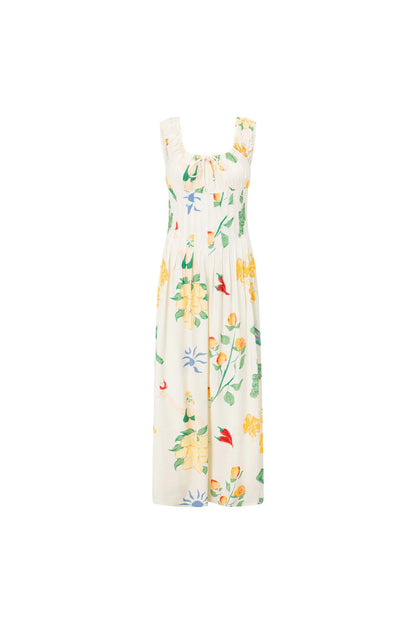 Sabo Skirt Check Flowers Print