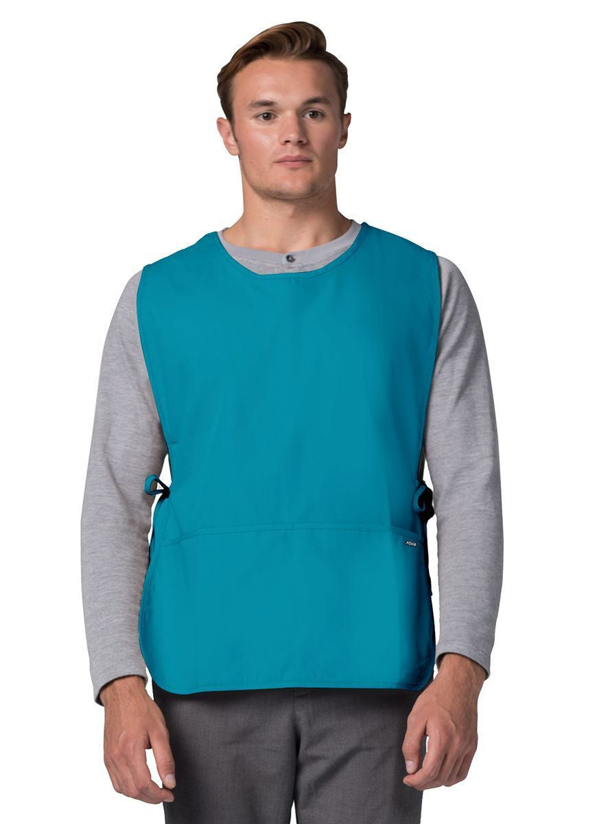 Adar Bib Apron - Teal Blue - Turquoise - White