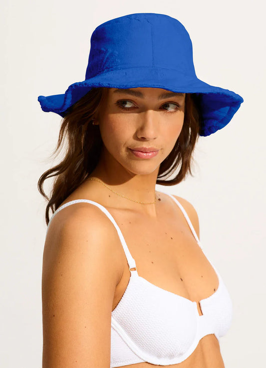 Seafolly Women's Ahoy Bucket Hat - Azure