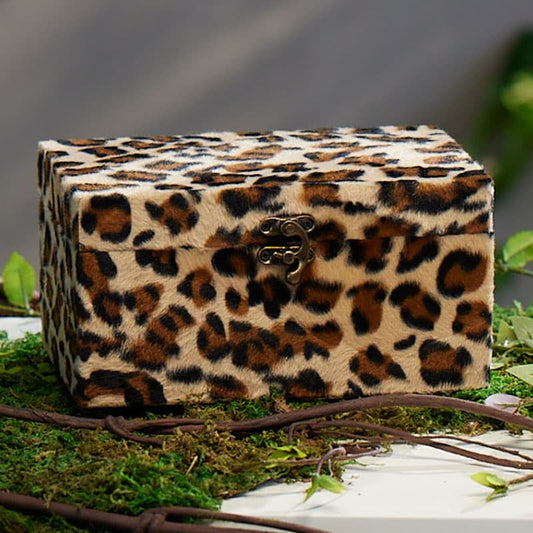 Cracker Barrel Small Faux Cheetah Decorative Box