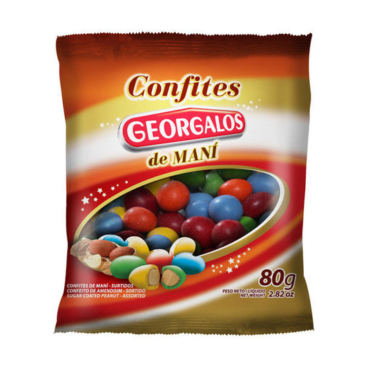 Pampa Direct Georgalos Confites de Maní Candied Peanuts Classic Christmas Snack, 80 g / 2.82 oz