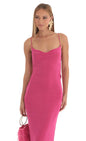 Lucy In The Sky Draped Back Maxi Dress in Pink