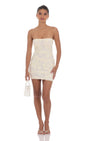 Lucy In The Sky Textured Floral Strapless Dress in Cream