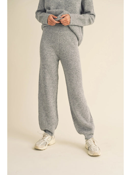 Ruby & Jenna Women's Waffle Sweater Jogger Pant
