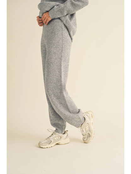 Ruby & Jenna Women's Waffle Sweater Jogger Pant