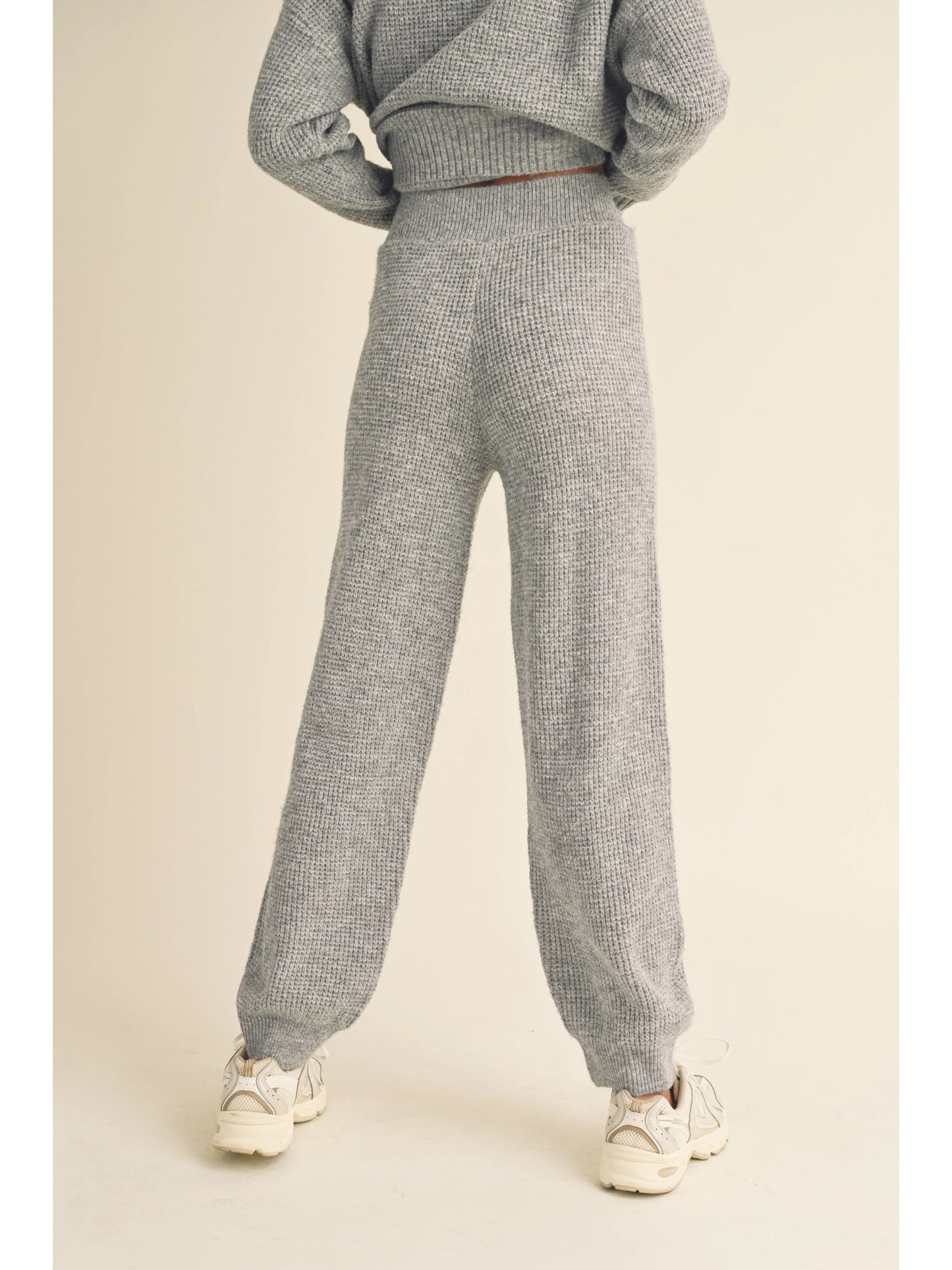Ruby & Jenna Women's Waffle Sweater Jogger Pant