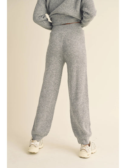 Ruby & Jenna Women's Waffle Sweater Jogger Pant