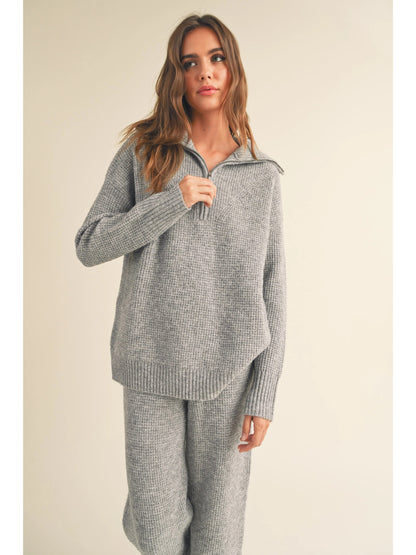 Ruby & Jenna Women's Waffle Sweater Jogger Pant
