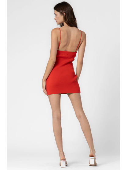 Ruby & Jenna Women's Rib Knit V Neck Cami Mini Dress