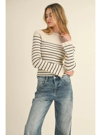 Ruby & Jenna Women's Rib Knit Top