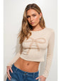 Ruby & Jenna Women's Bow Ribbed Knit Top