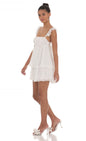 Lucy In The Sky Dotted Ruffle Dress in White