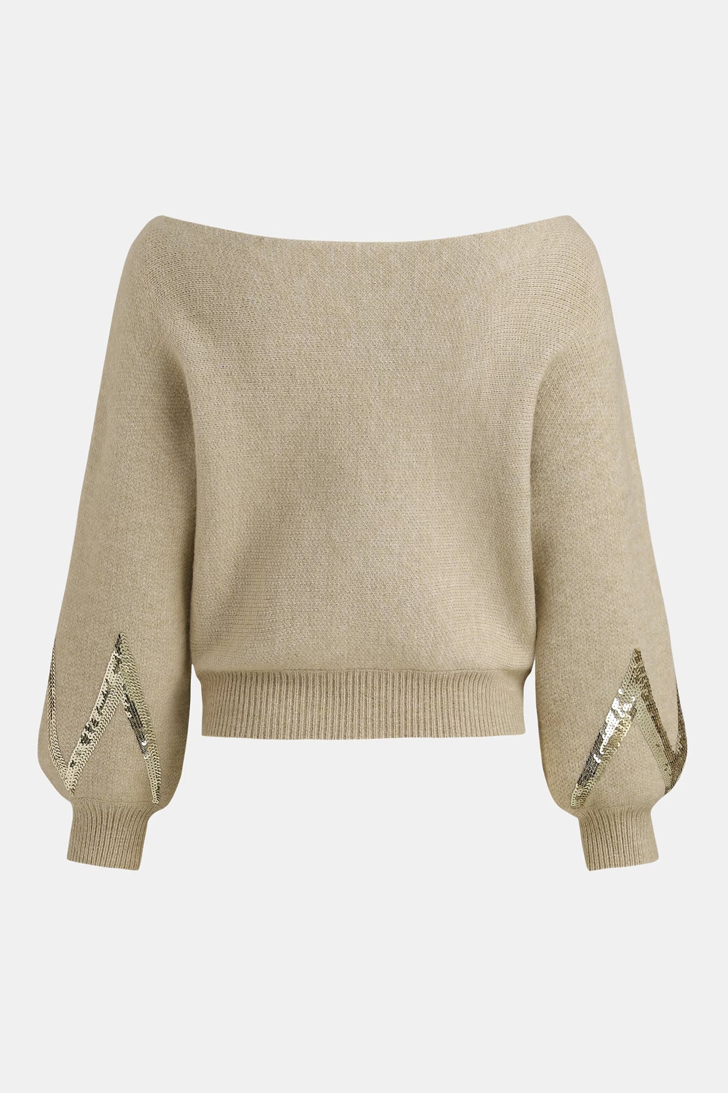 Cupshe x JoJo Gold Sequin Off-Shoulder Sweater