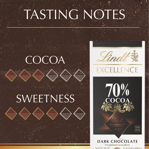 Lindt Chocolate 70% Cocoa Dark Chocolate EXCELLENCE Bar (3.5 oz)