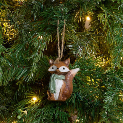 Cracker Barrel Fox With Scarf Ornament