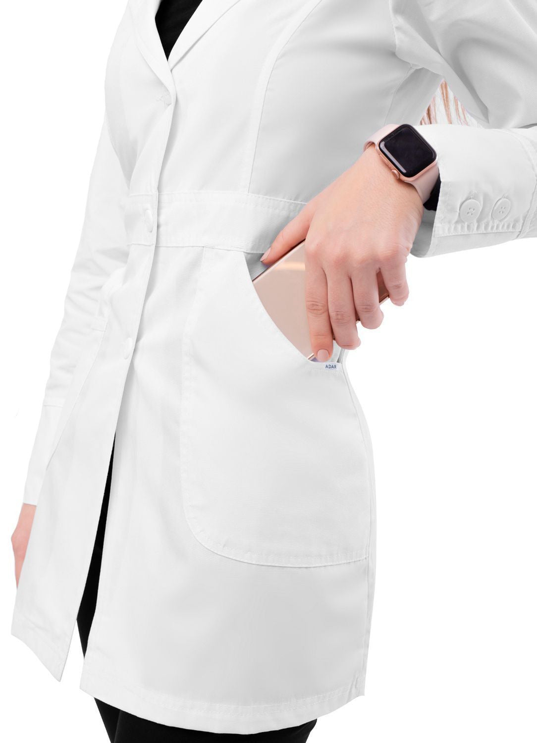 Adar Women's 32" Perfection Lab Coat - Black - White (Copy)