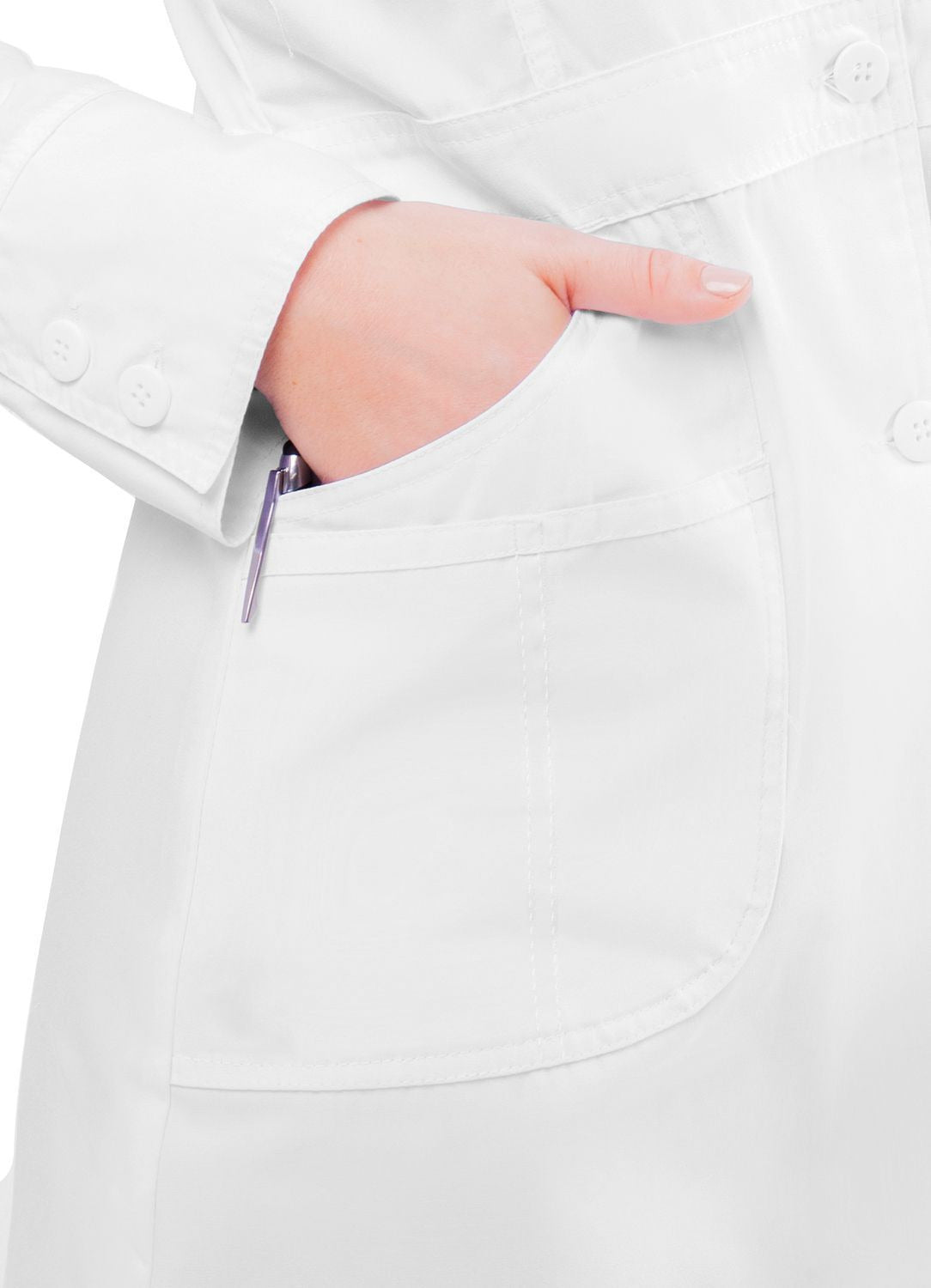 Adar Women's 32" Perfection Lab Coat - Black - White (Copy)