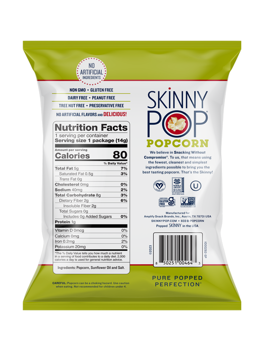 SKINNYPOP and PIRATE'S BOOTY Family Snack Pack Popped Popcorn and Aged White Cheddar Puffs, 0.5 - 0.8 oz Bags (20 Count)