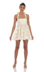 Lucy In The Sky Floral Flare Babydoll Dress in Cream