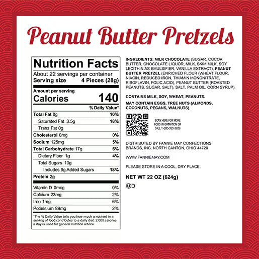 Fannie May Peanut Butter Pretzels - 22oz - Bag