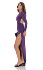 Lucy In The Sky Open Back Maxi Dress in Purple