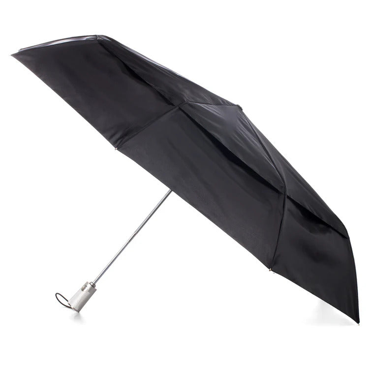 Totes Men's Extra-Large Recycled Vented Canopy Folding Umbrella with Auto Open/Close and Sunguard Technology