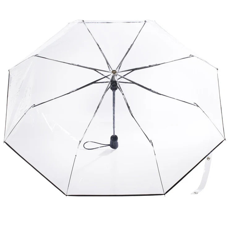 Totes Ultra Clear Folding Umbrella with Auto Open Technology