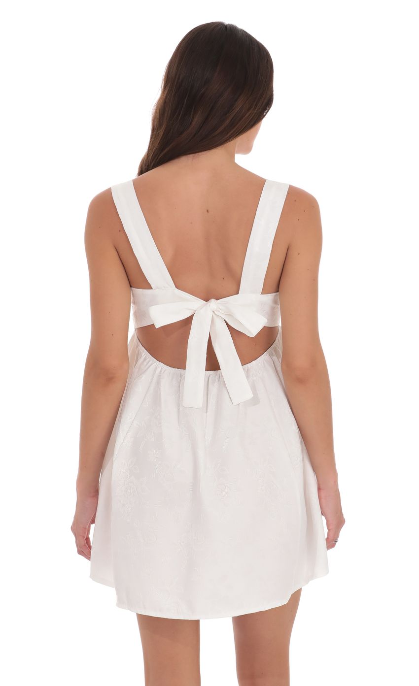 Lucy In The Sky Jacquard Babydoll Dress in White