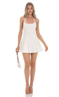 Lucy In The Sky Floral Halter Open Back Dress in White