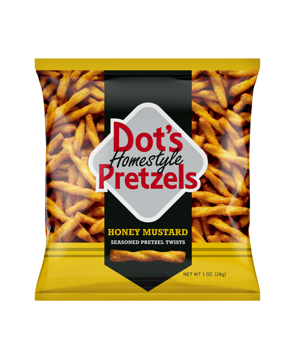 Dot's Homestyle Honey Mustard Seasoned Pretzel Twists, 1 oz Bags (10 Count)